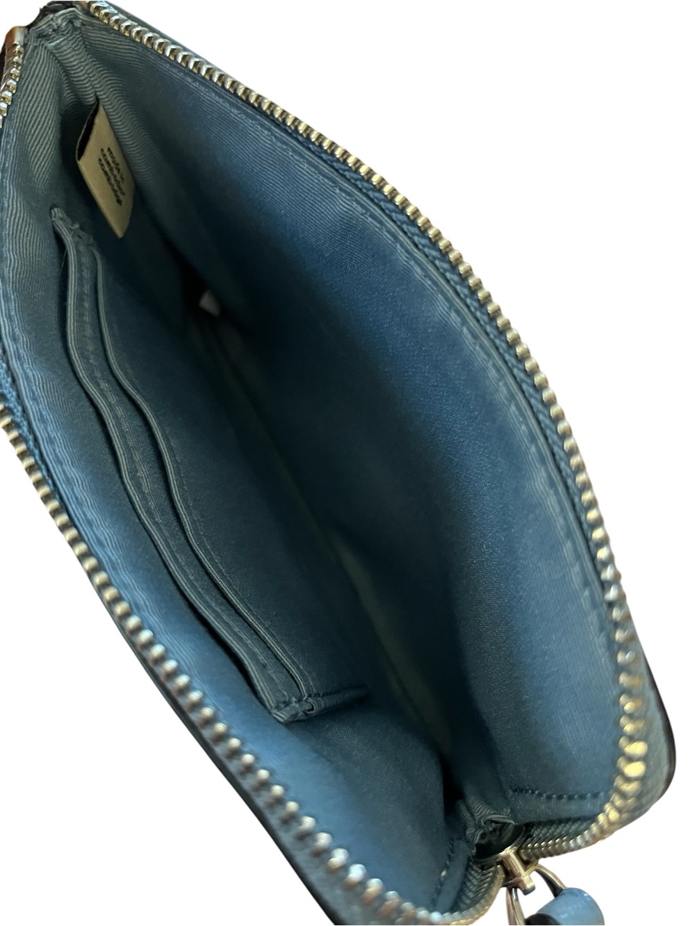 Coach Leather Wristlet in Waterfall Blue with Silver Logo - EUC - Picture 4 of 4